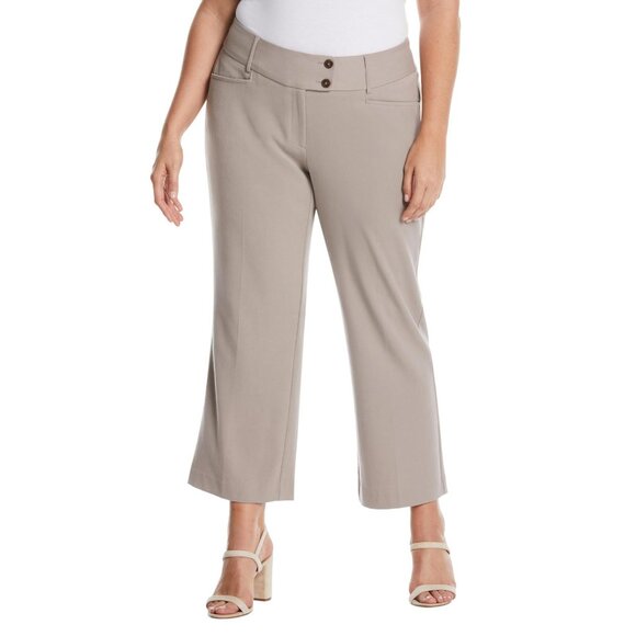 NWT Rafaella Size Curvy Fit Bootcut Pants with Pockets Summer Straw Brown 16 - Picture 1 of 10